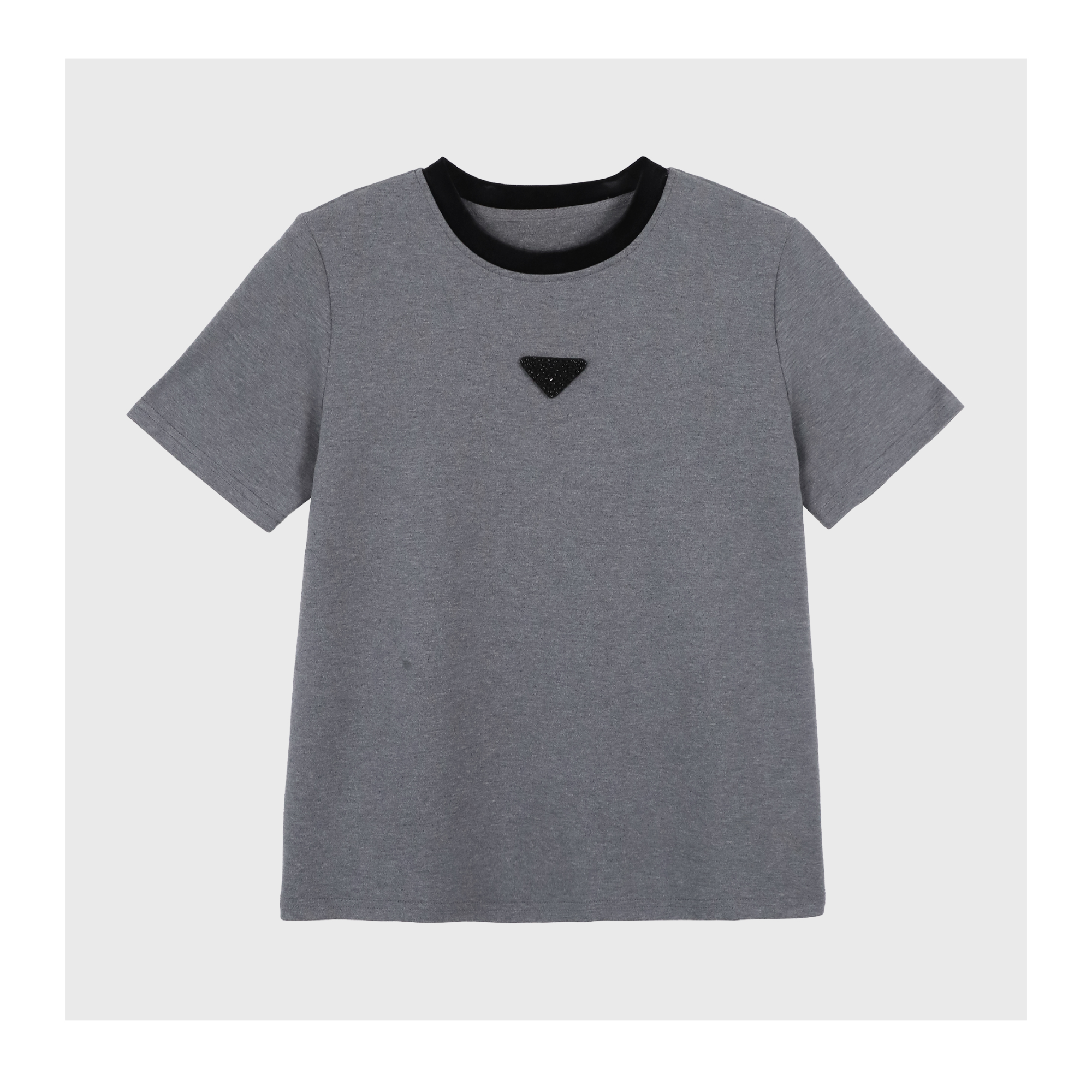 高定小众设计时尚休闲简约百搭新款春季圆领T恤YY00057