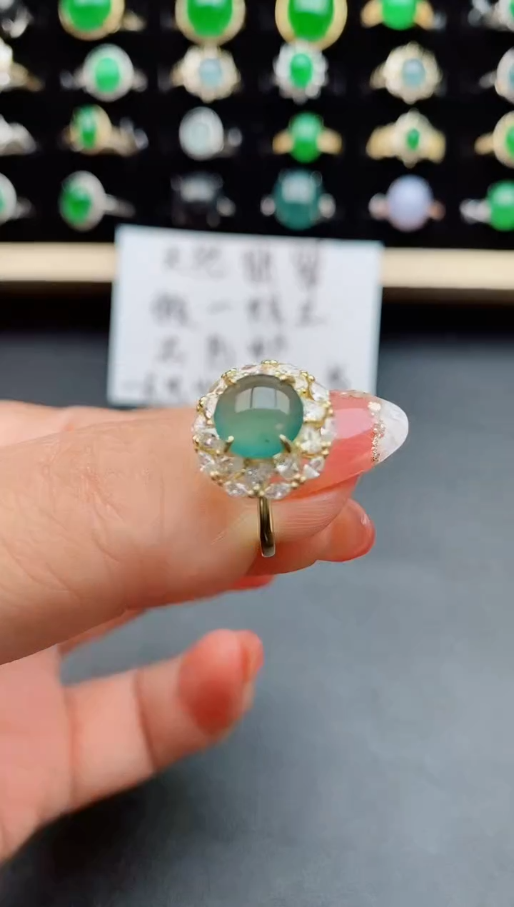 【闪购商品】翡翠戒指银S925镶嵌508505