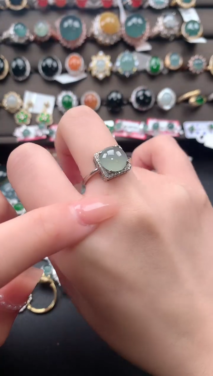 【闪购商品】翡翠戒指银S925镶嵌51124