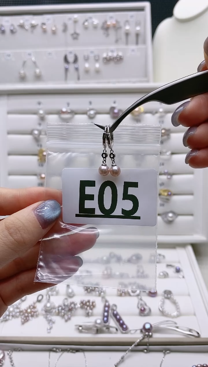 银S925镶嵌无淡水珍珠沫*E05