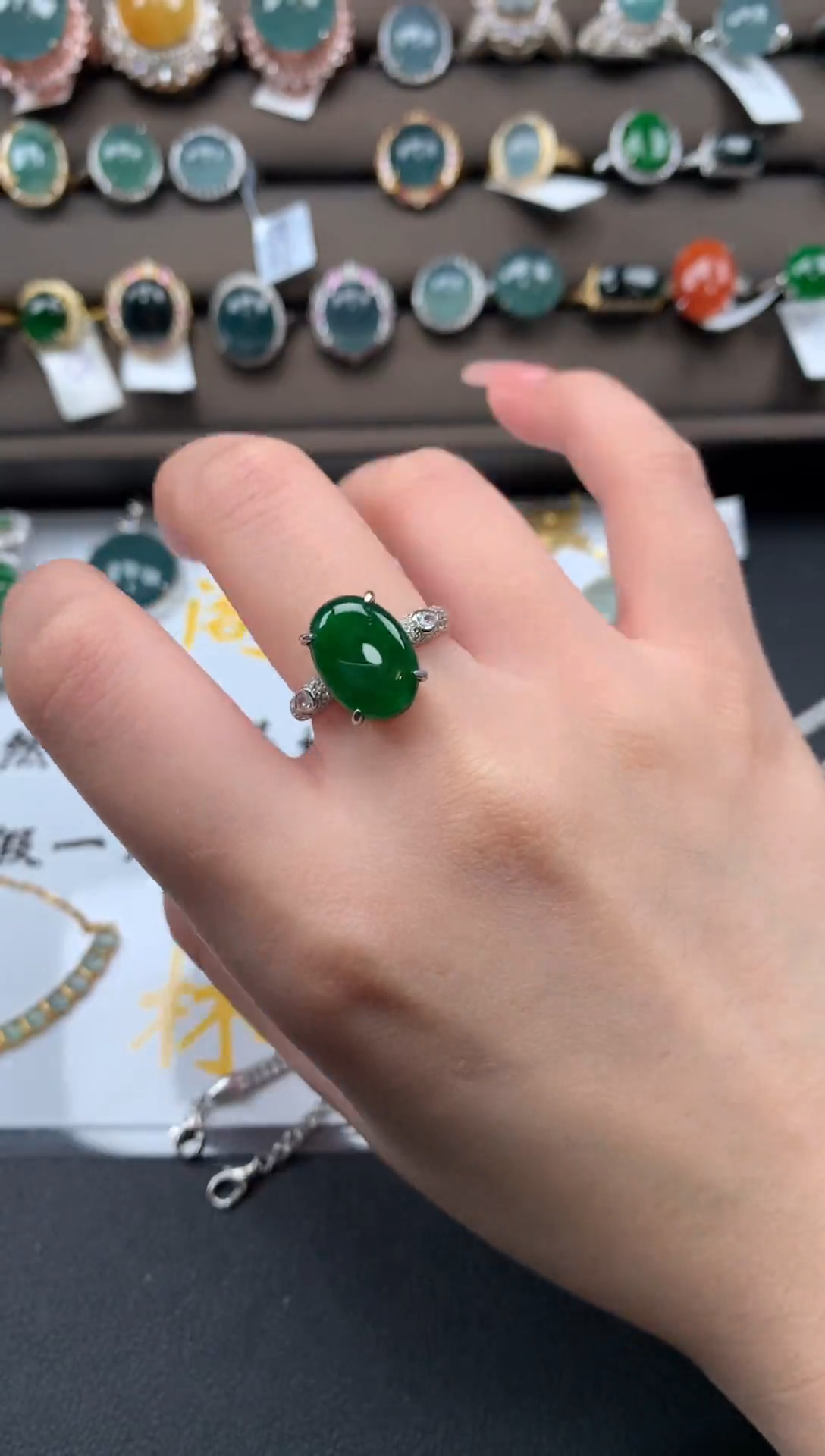 【闪购商品】翡翠戒指银S925镶嵌52141