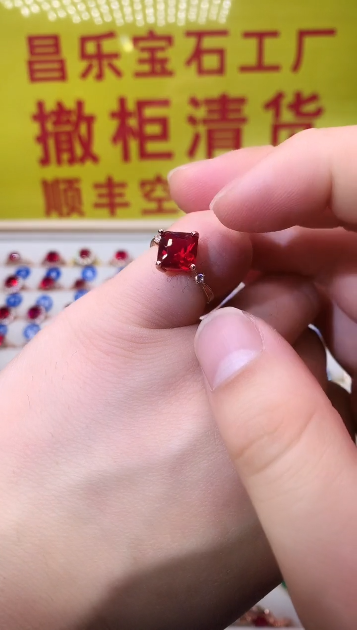 【闪购商品】红宝石戒指银S925镶嵌1111