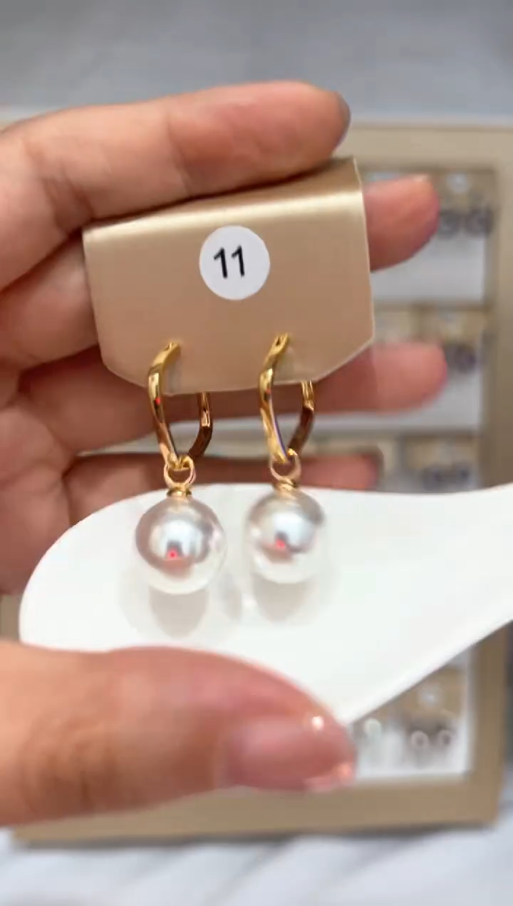 银S925镶嵌淡水珍珠耳饰11