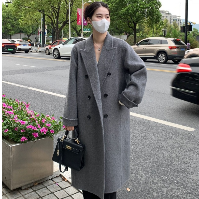 【冬日相守】中长款大衣百搭韩版外套双面呢宽松