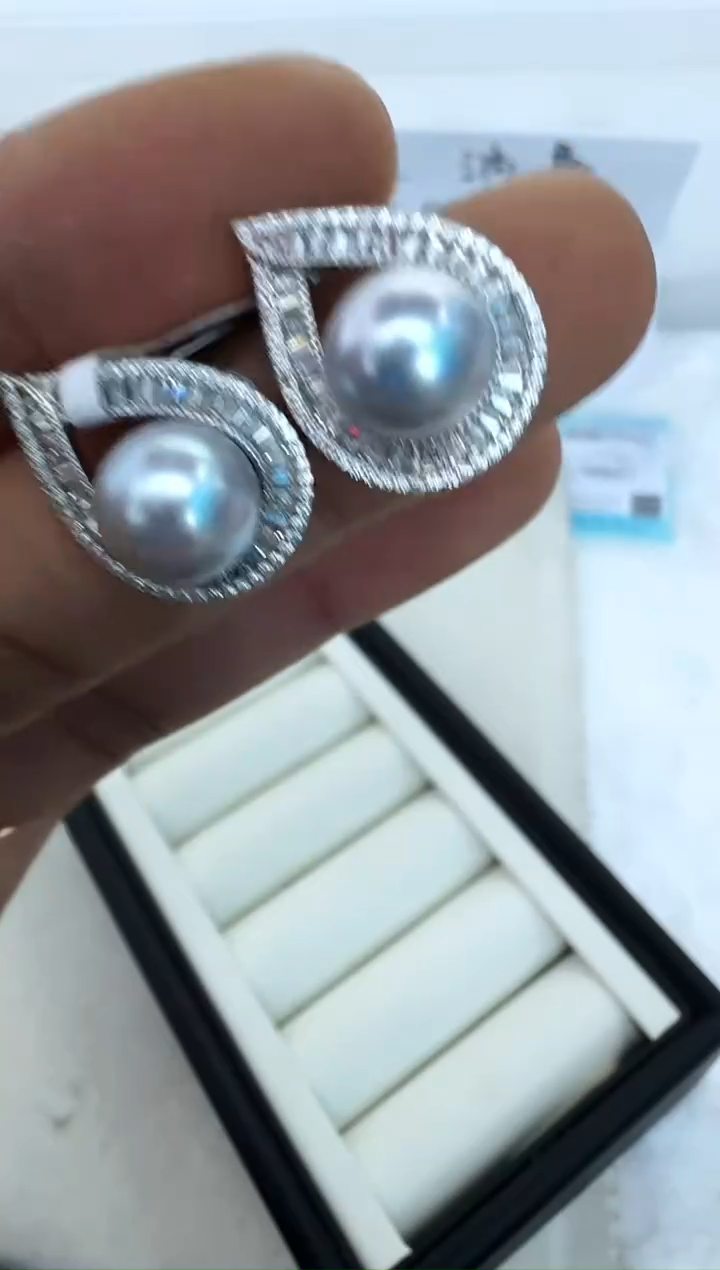 【闪购商品】海水珍珠耳饰银S925镶嵌耳钉
