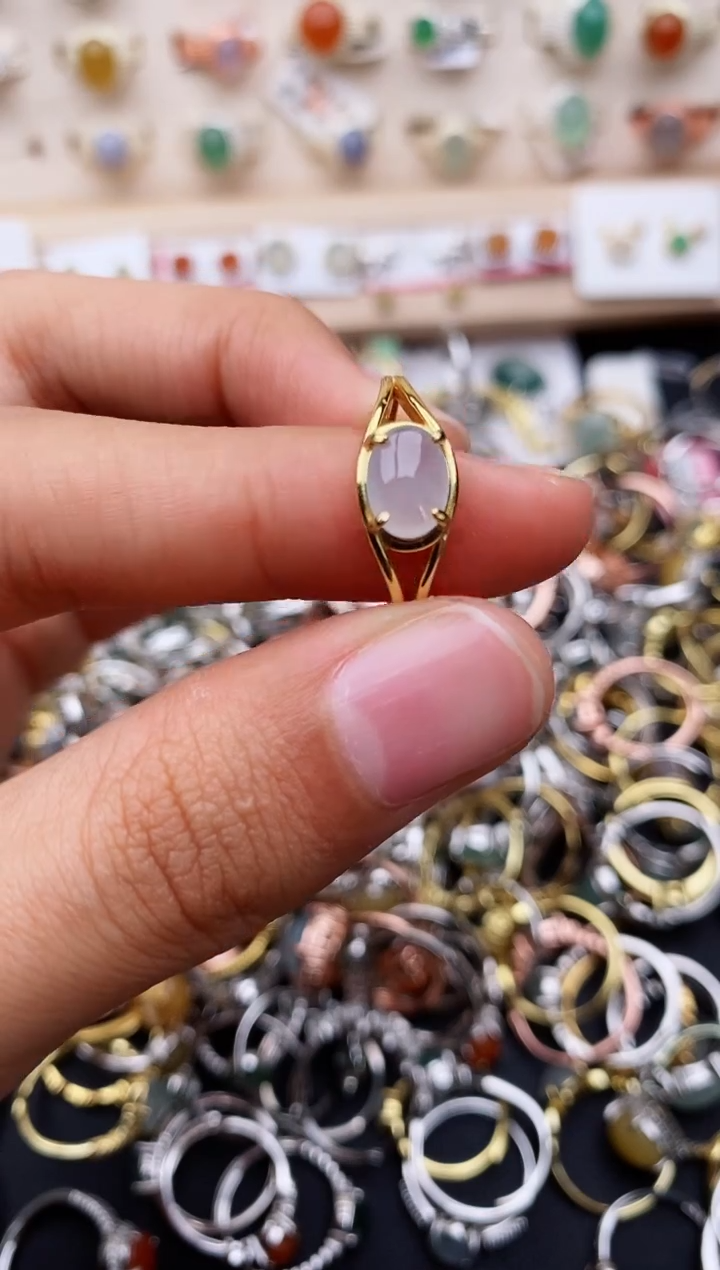 【闪购商品】翡翠戒指银S925镶嵌缅甸翡翠