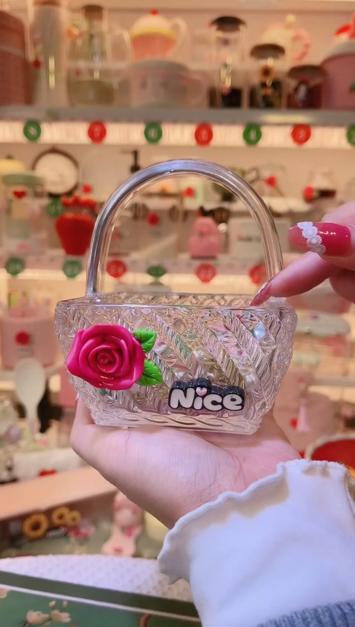 玫瑰花四方小提篮——手工制作品质好！