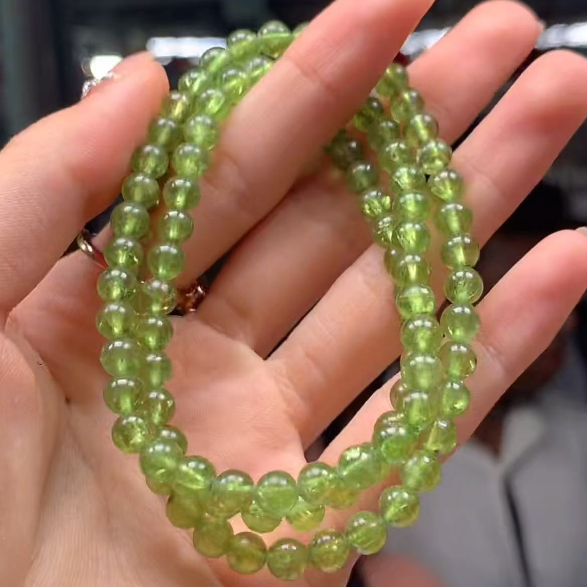 【逍遥】满绿碧玺圆珠项链*576/295/多样性发/1件