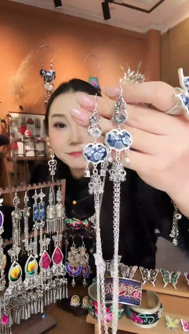 刺绣纯手工民族风耳环