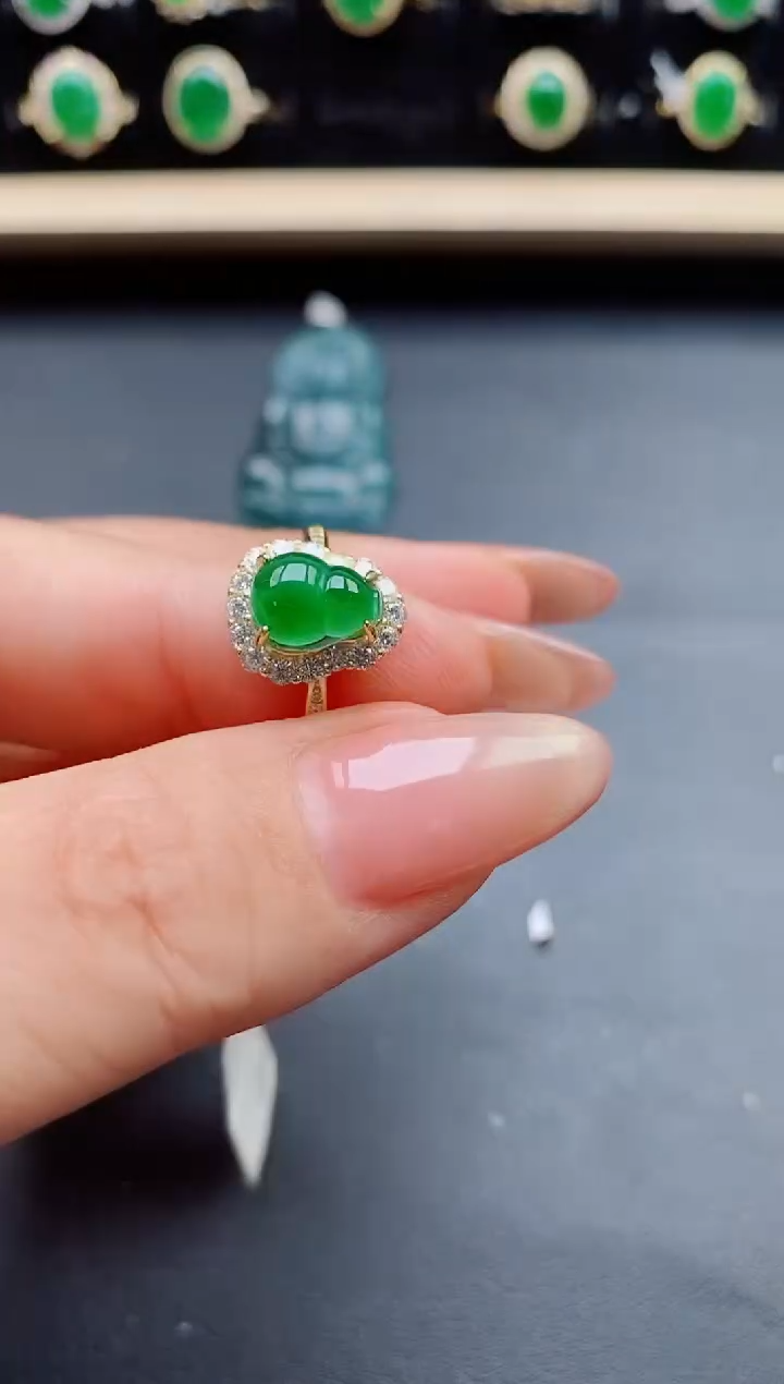 翡翠戒指银S925镶嵌321321