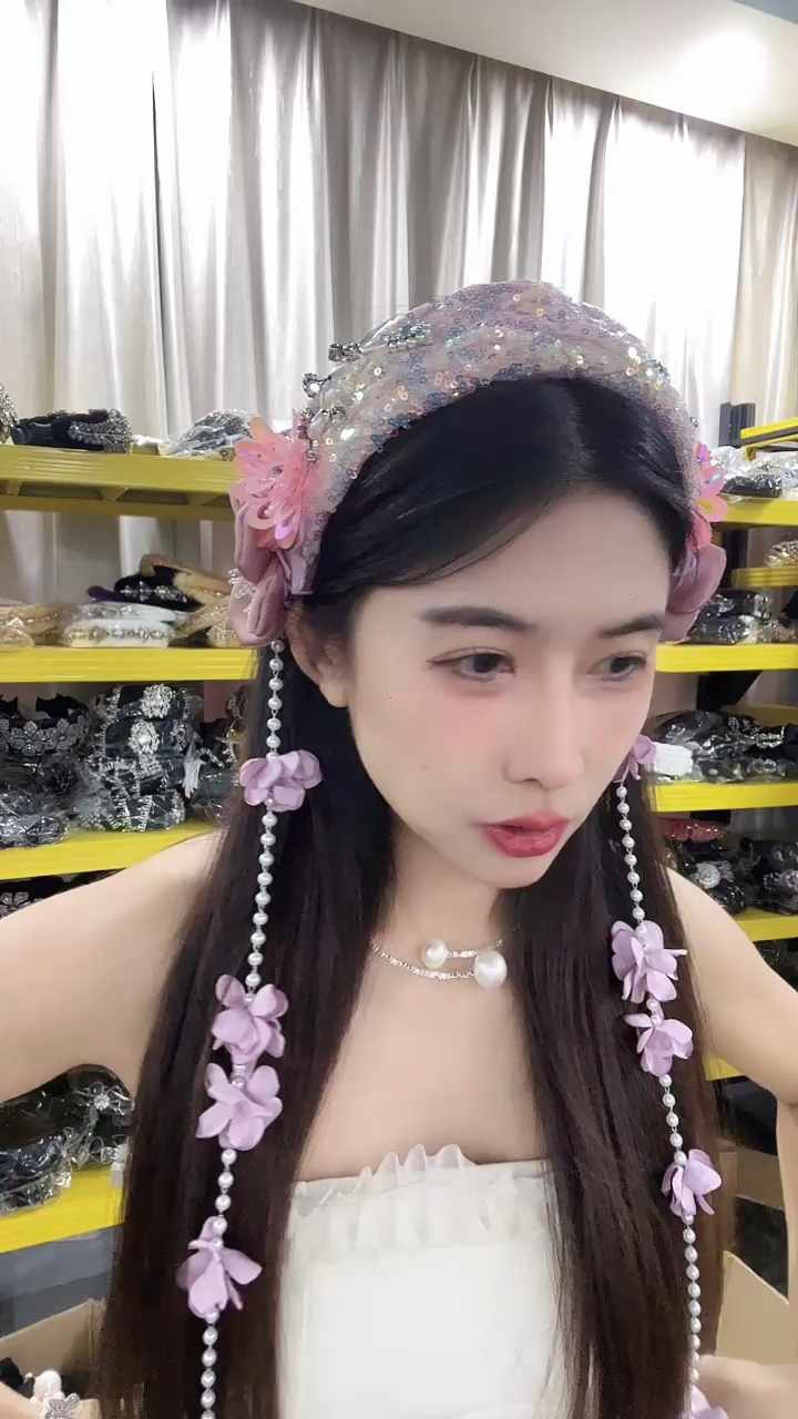 合金布艺粉色花落