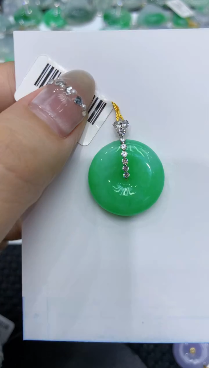 【闪购商品】翡翠颈饰18K金镶嵌222222222