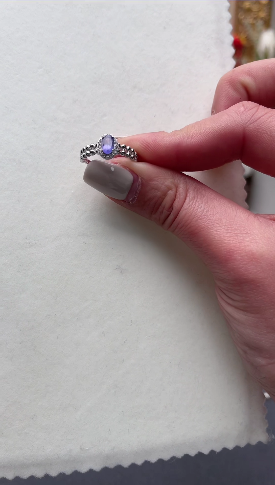 【闪购商品】坦桑石戒指银S925镶嵌aj2604戒指