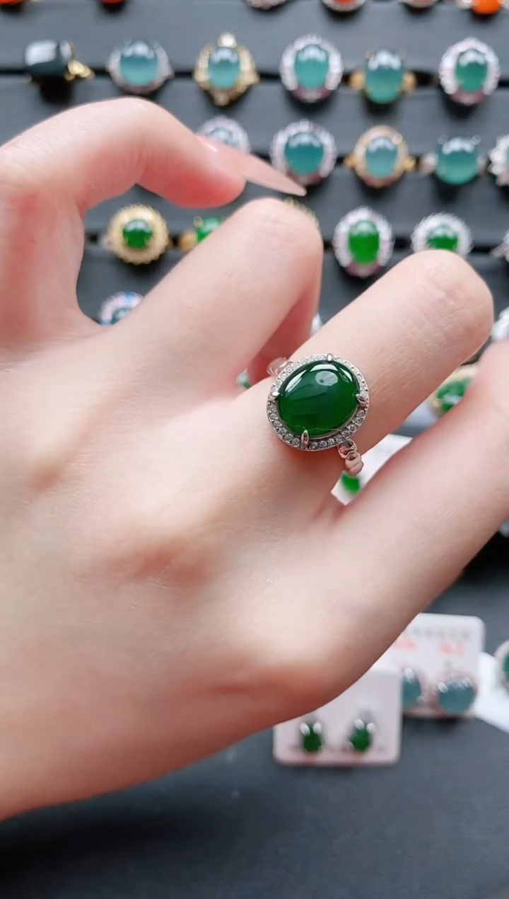 【闪购商品】翡翠戒指银S925镶嵌11111111