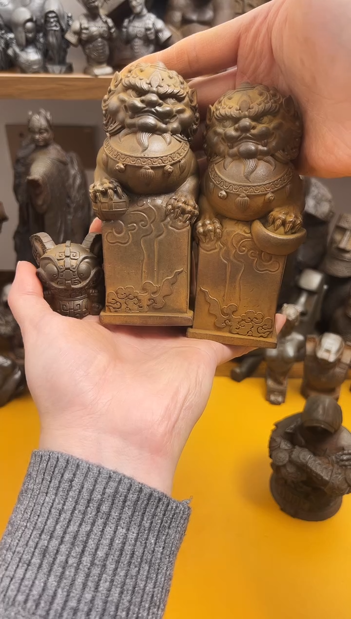 金属ギ***节实心铁艺---狮玺   小吞金兽