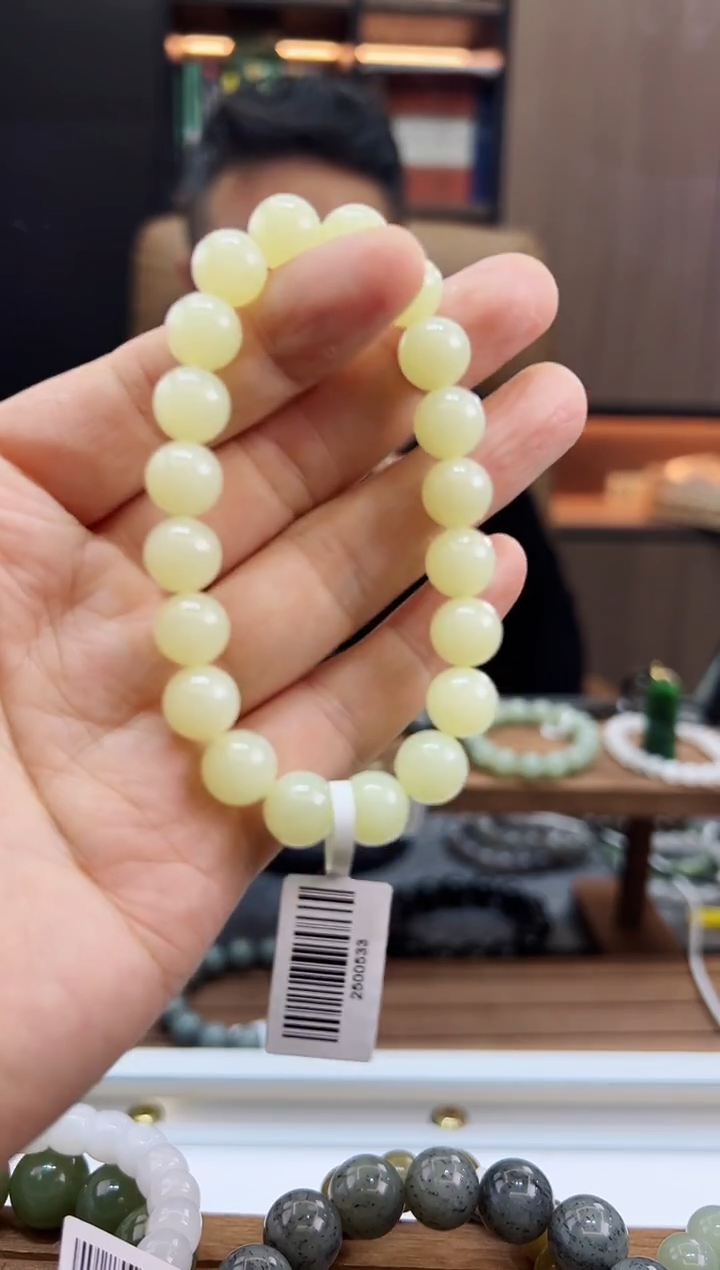 未镶嵌手链和田玉卡10若羌黄口