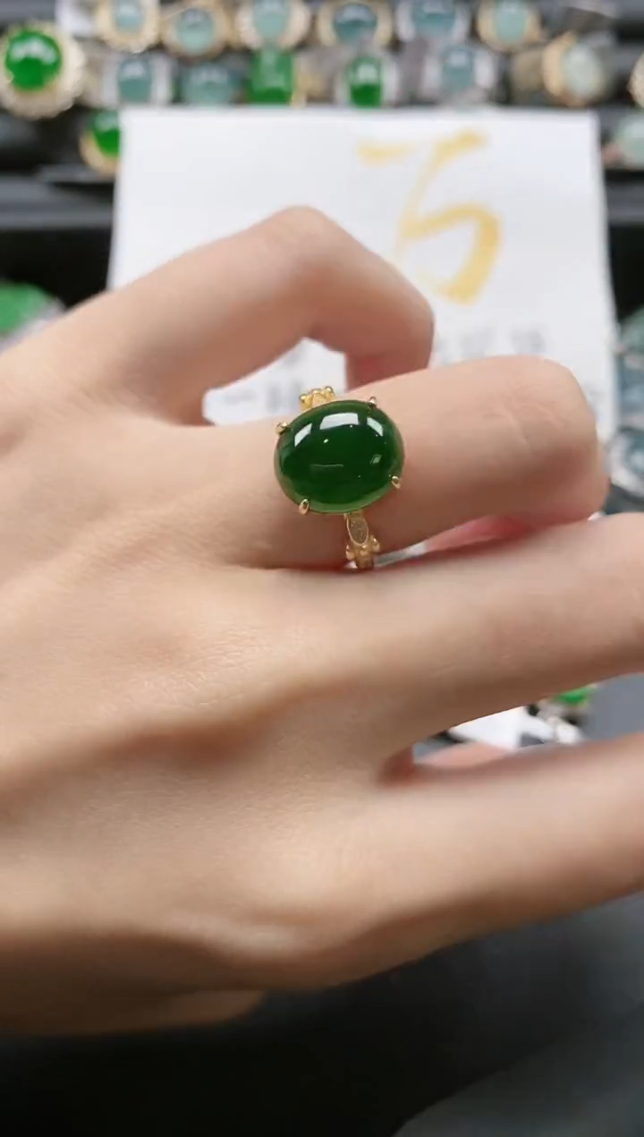 【闪购商品】翡翠戒指银S925镶嵌51511