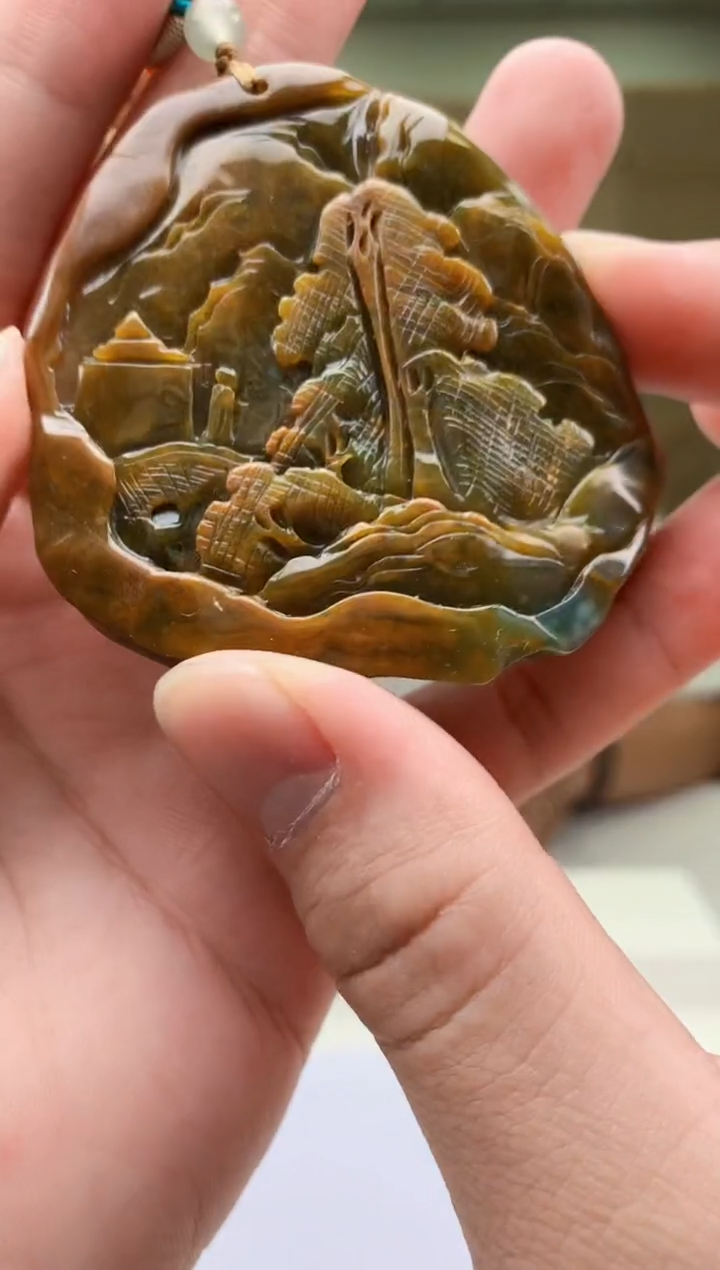 【闪购商品】定制翡翠未镶嵌4812bb-毛货挂件46