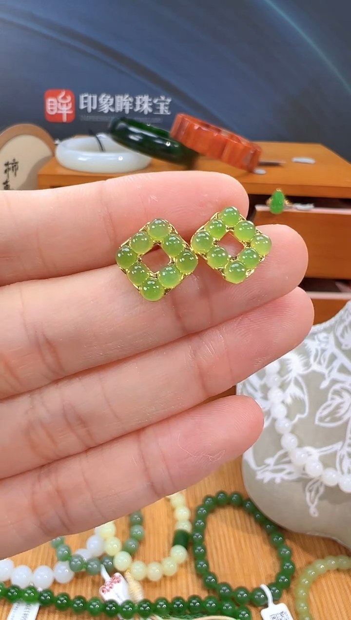 未镶嵌和田玉耳饰多样性拍一发一 cg