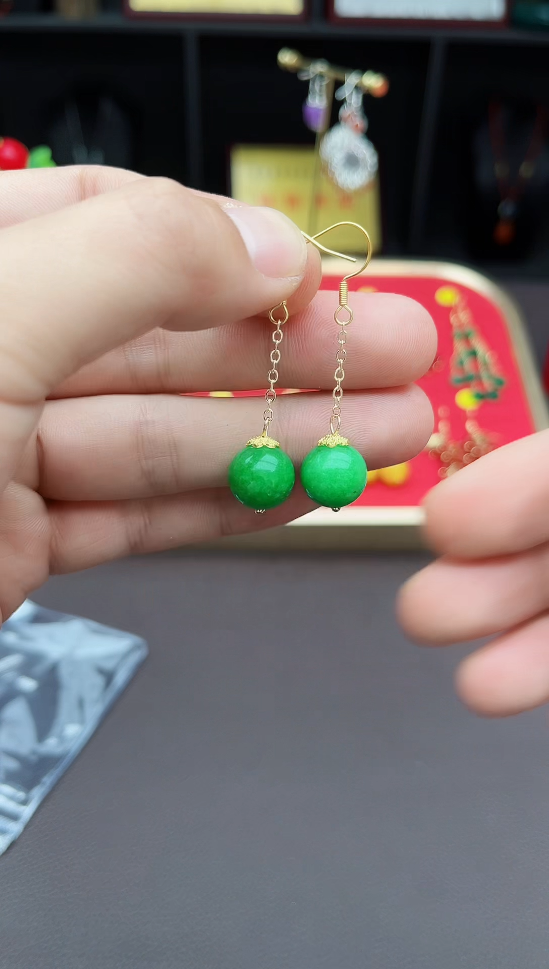 【闪购商品】玛瑙/玉髓耳钉银S925镶嵌411000