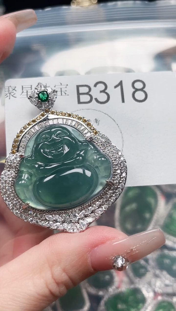 【闪购商品】翡翠颈饰未镶嵌赠皮绳318