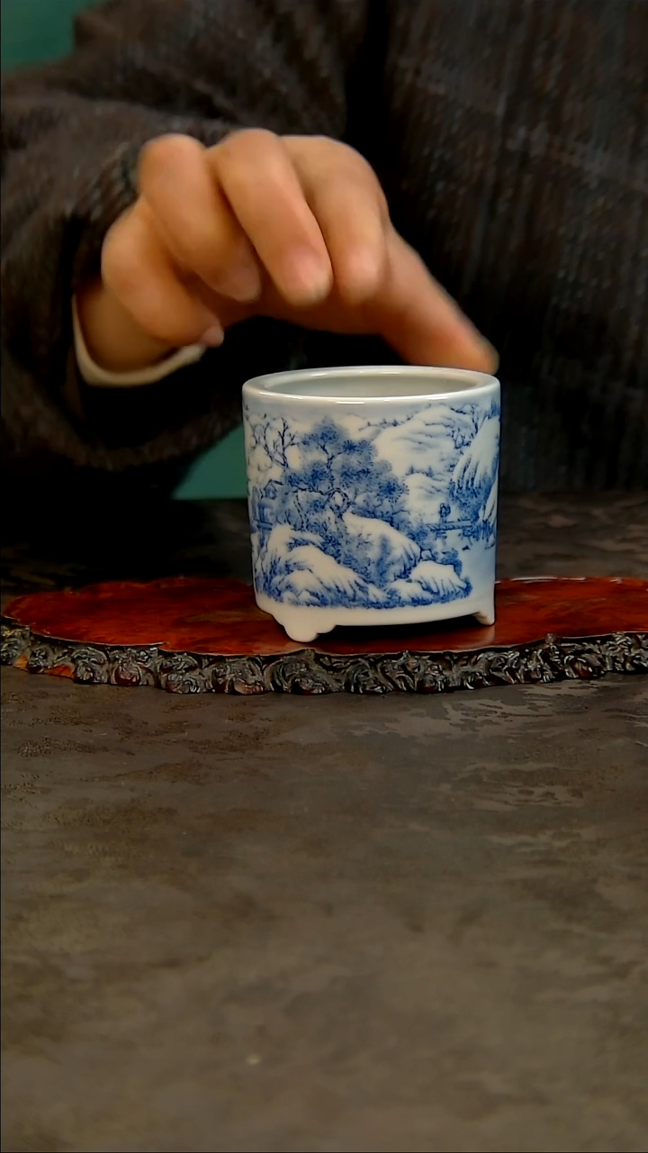 【闪购商品】青花手绘雪景主人杯