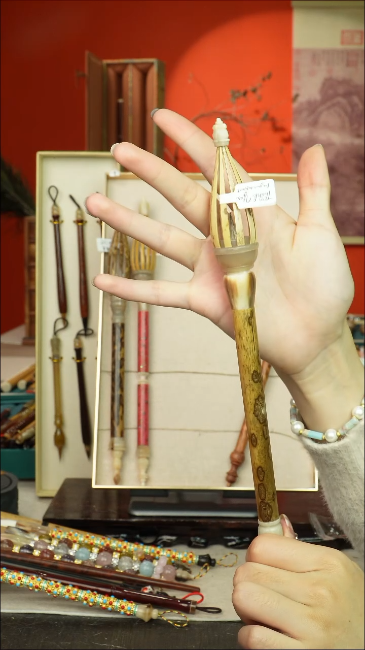 149号闪孤品高货毛笔链接 清水试笔 蘸墨不退