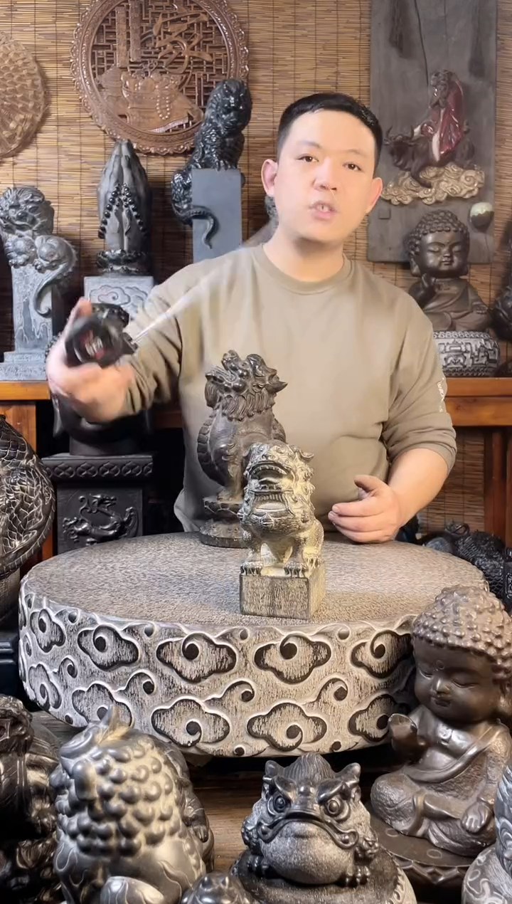 【闪购商品】17小狮子天然青石雕刻