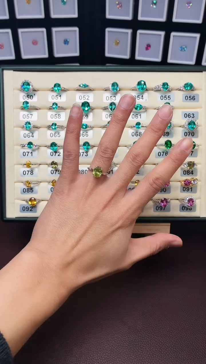 银S925镶嵌戒指金绿宝石1