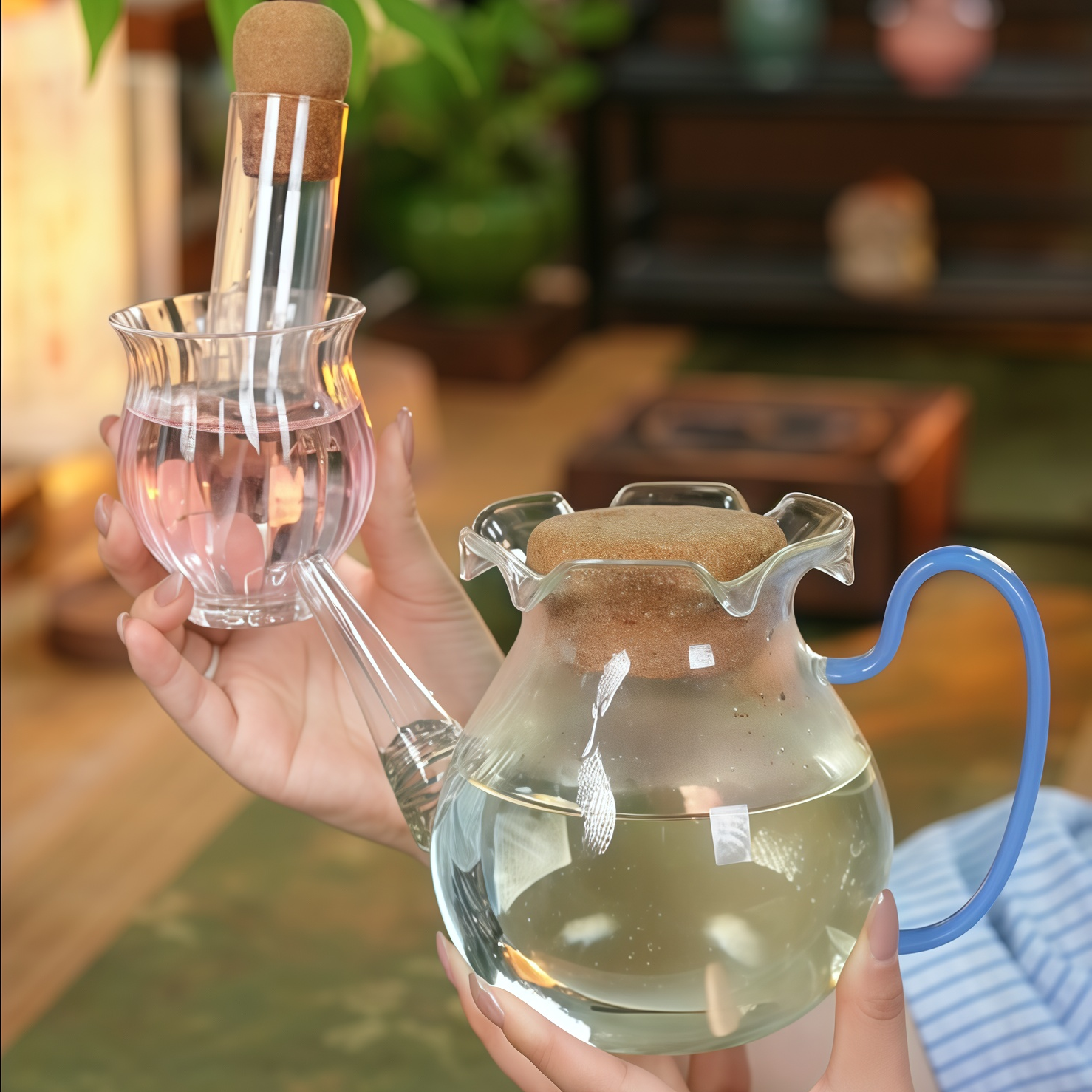 【岚酌专属 】 蓝色 花口壶