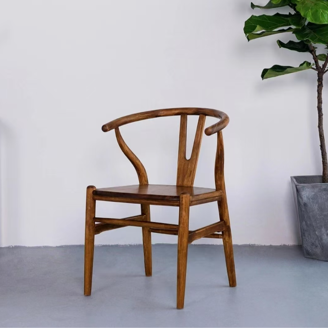 南美家用实木椅茶椅胡桃木书椅Y椅新中式休闲大气简约椅子靠背椅