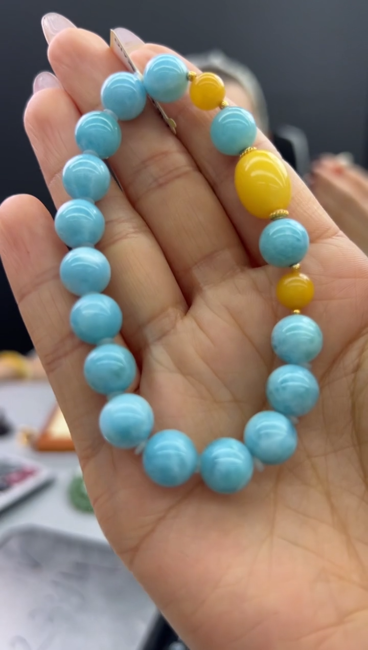 【闪购商品】针钠钙石（海纹石）手链未镶嵌7秒拍号