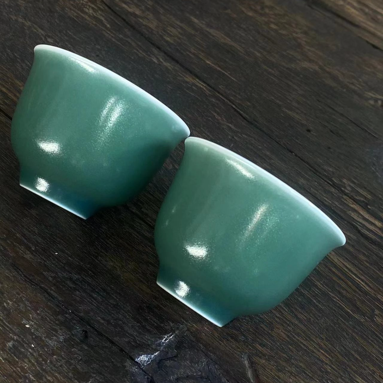 松石绿金钟杯 | 陆寿义制 约60毫升 普洱杯等（饮普当有重器）