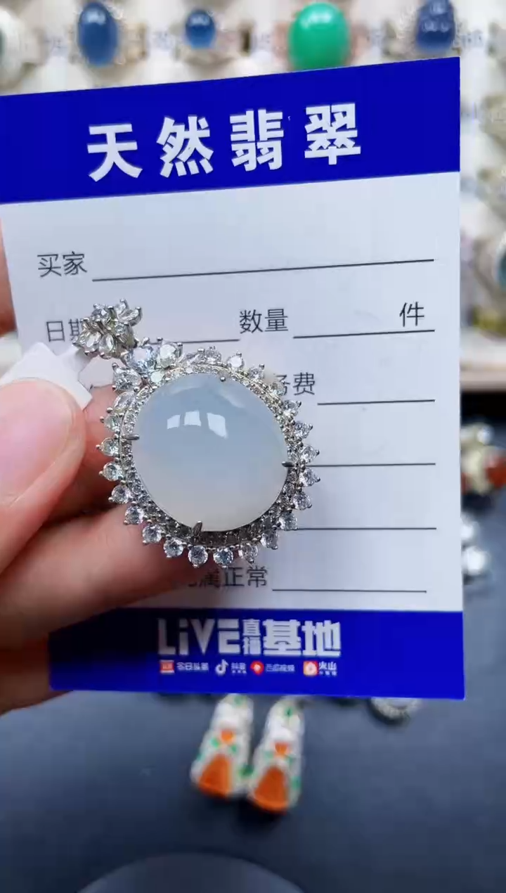 颈饰银S925镶嵌翡翠309