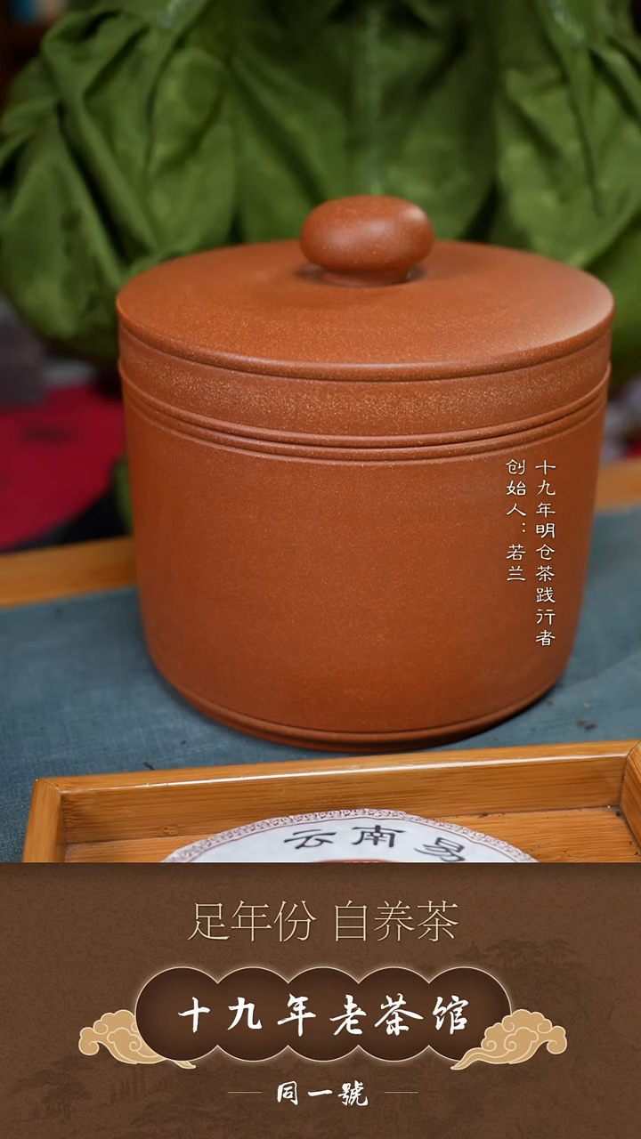 紫砂茶叶罐宜兴原矿紫砂存茶缸+5饼大杆