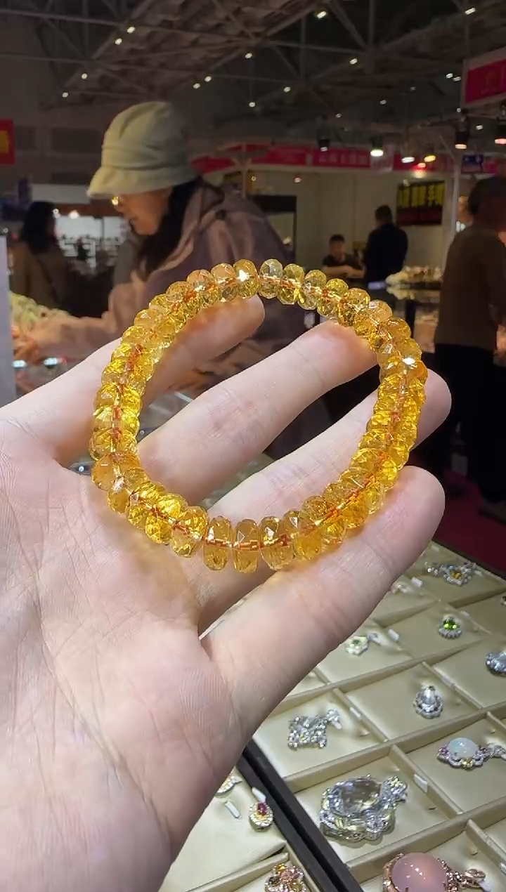 未镶嵌手串黄晶10mm切面高级款