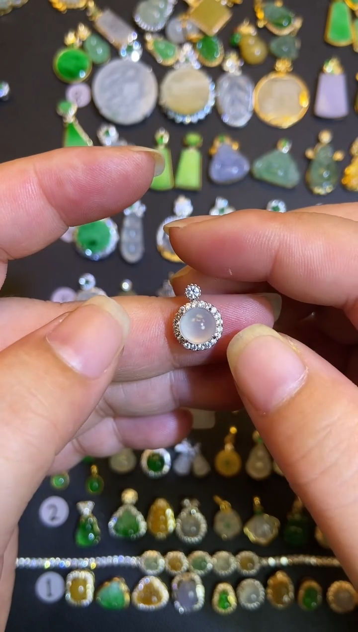 吊坠(不含链)银S925镶嵌翡翠1