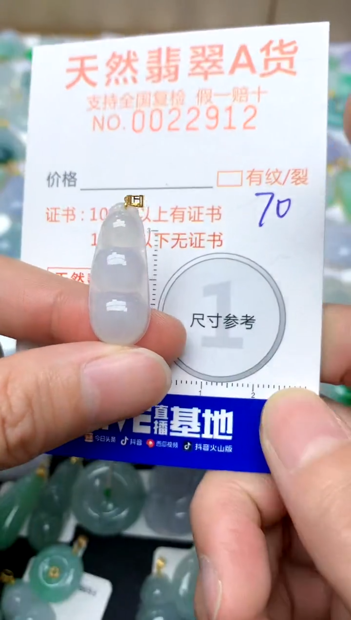 【闪购商品】翡翠颈饰18K金镶嵌70天然A货翡翠