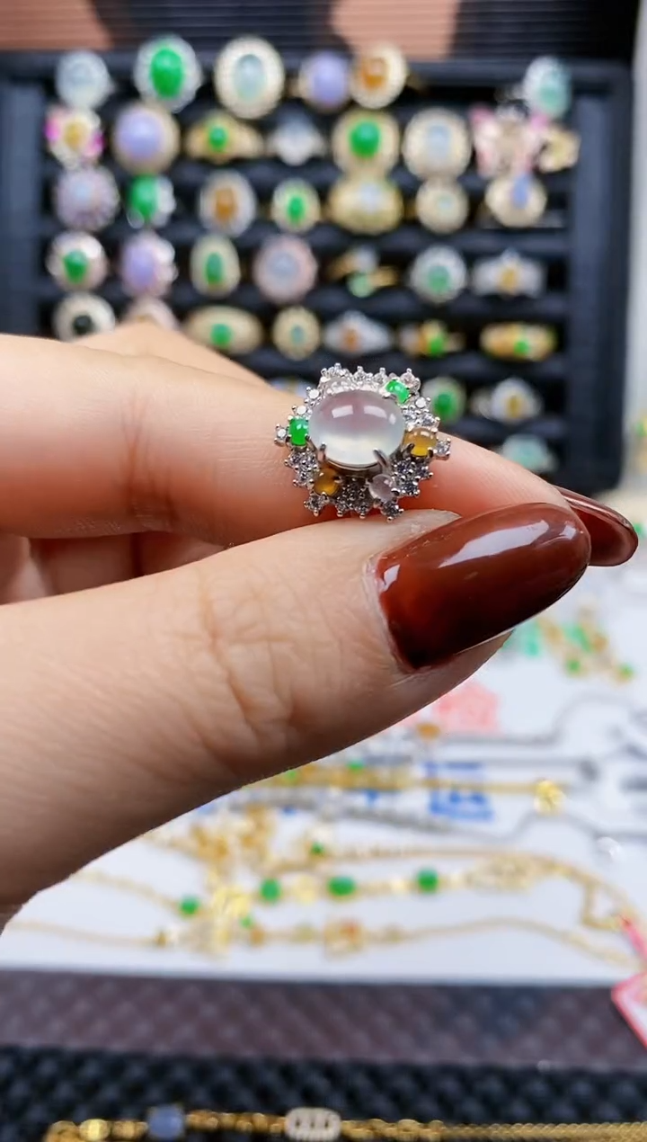 银S925镶嵌戒指翡翠48