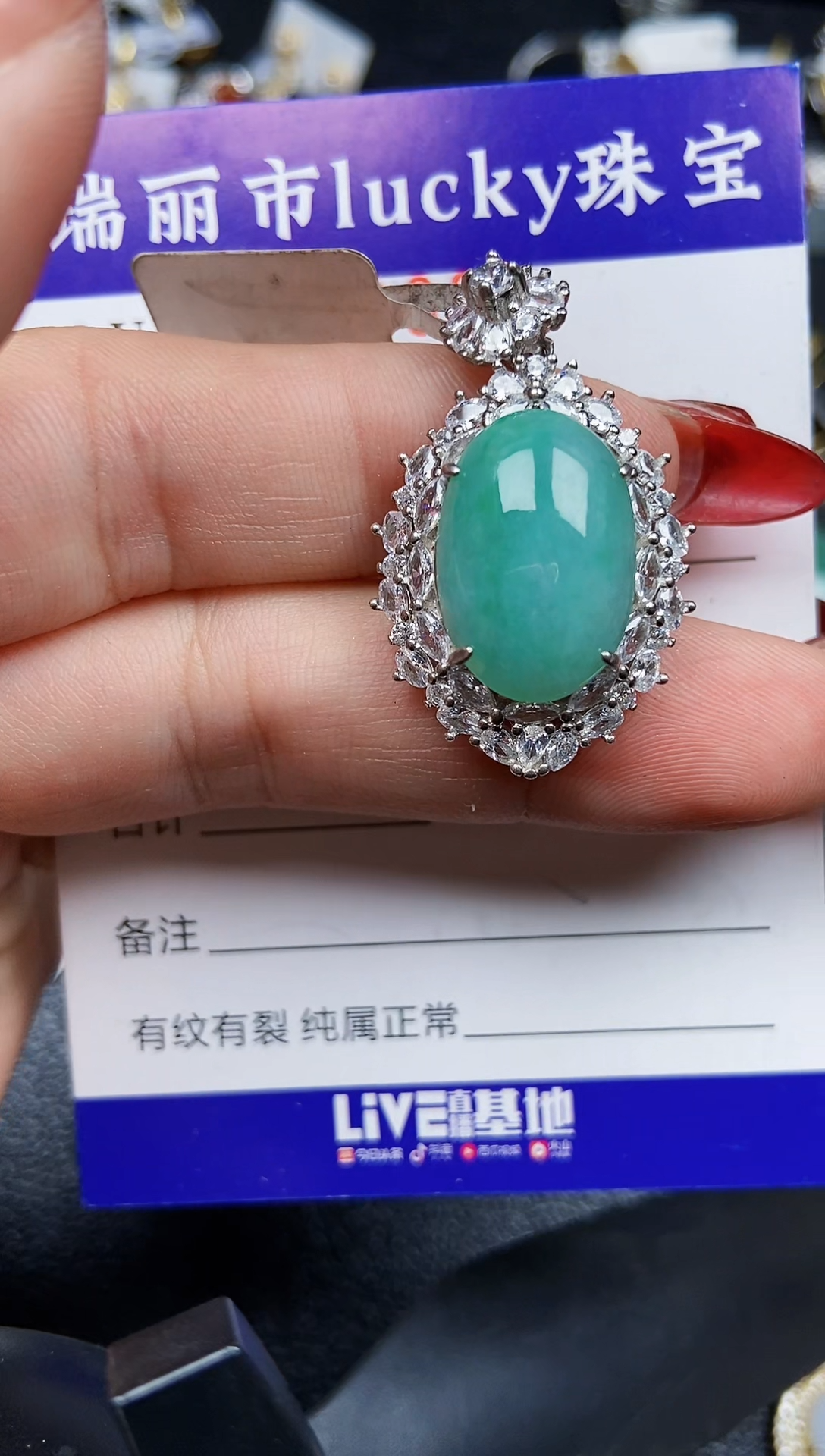 【闪购商品】翡翠颈饰银S925镶嵌3698