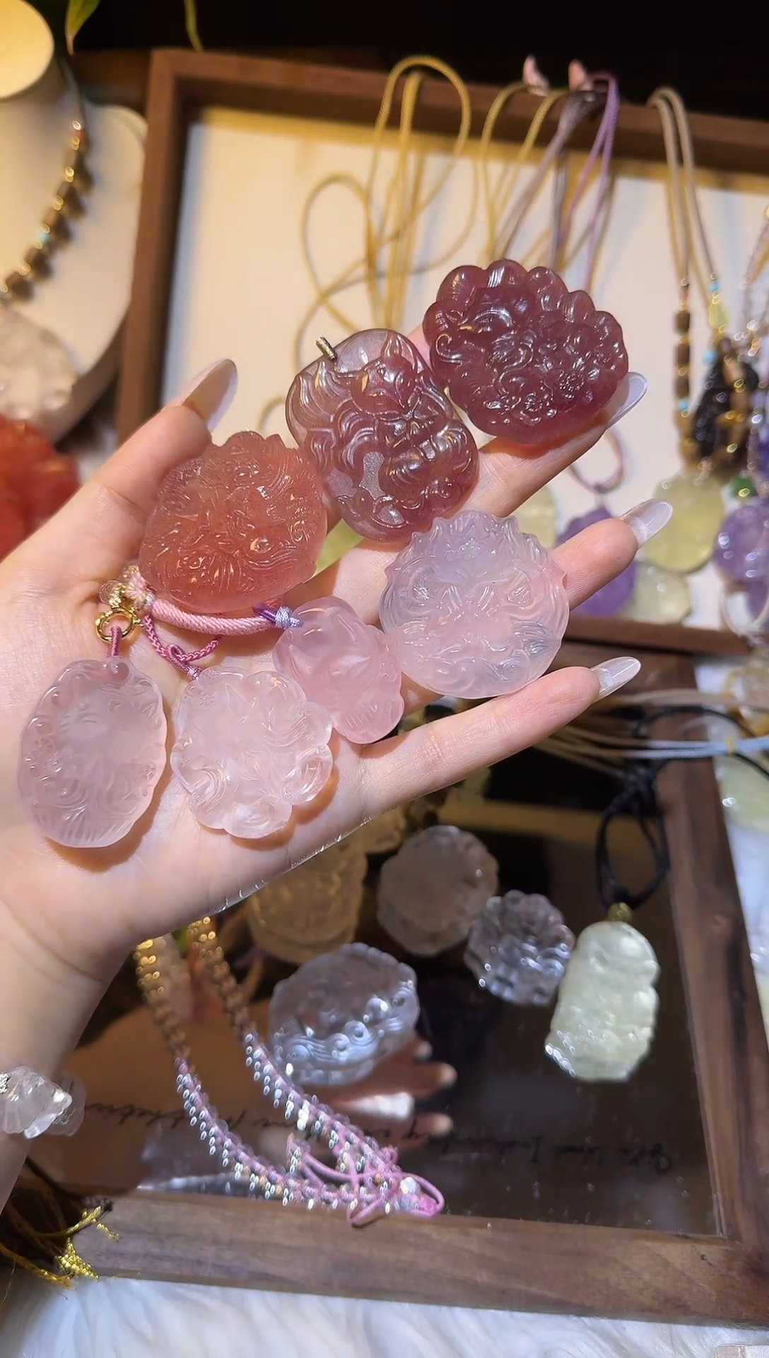 吊坠(不含链)未镶嵌水晶草莓晶五仙狐珠链款