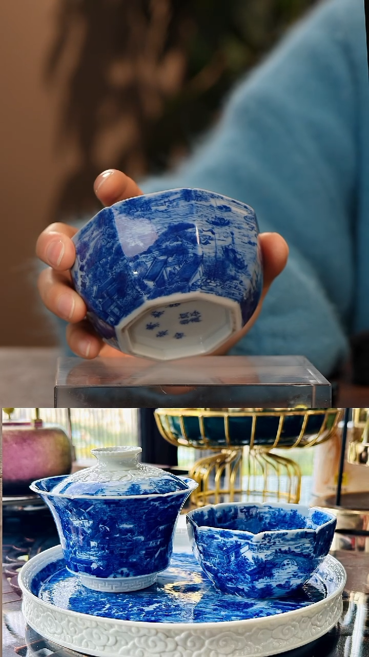 【闪购商品】瓷片青花瓷茶具斌芬陶瓷