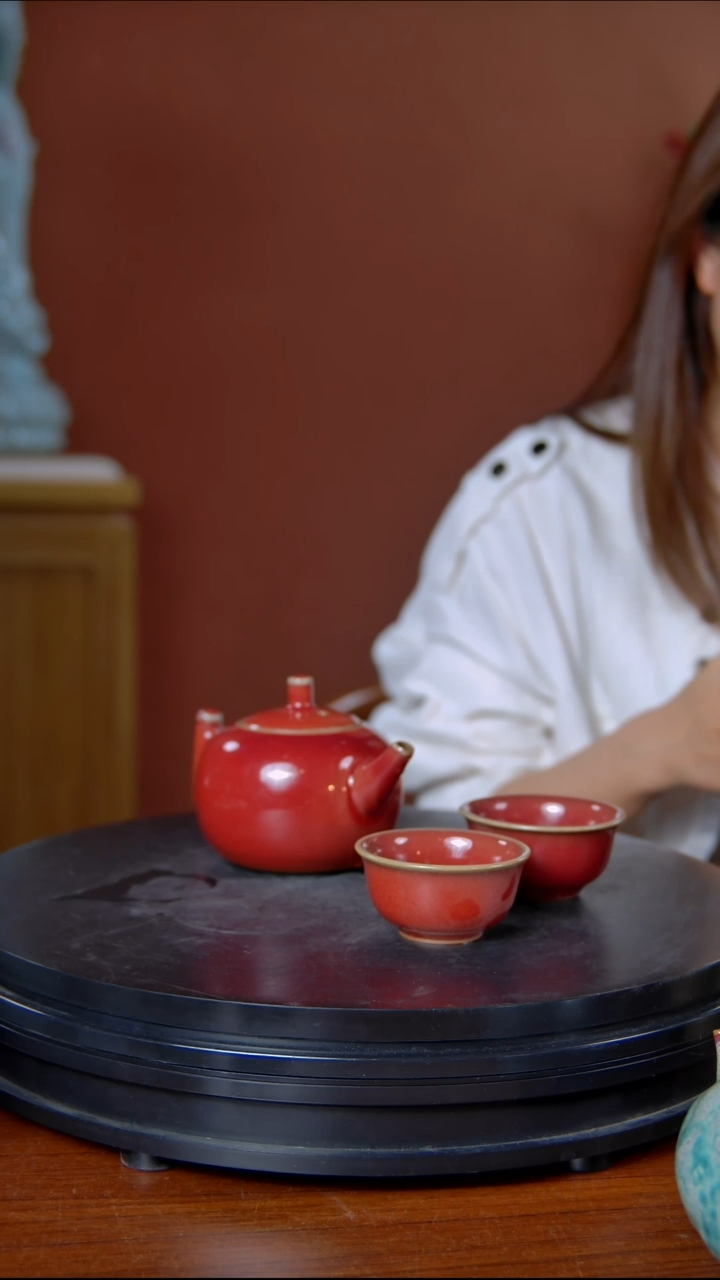 摆件大宋官窑钧瓷安壶  一壶六杯