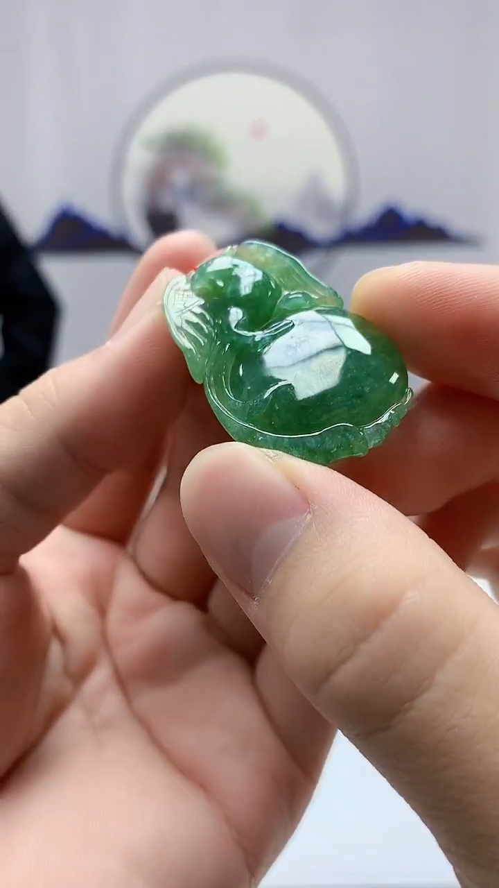 【闪购商品】定制翡翠未镶嵌4852bb-毛货挂件11