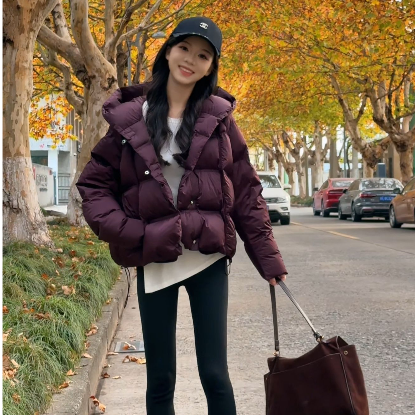 2025冬季新款90白鸭时尚洋气设计师短款羽绒服韩版加厚外套女5125