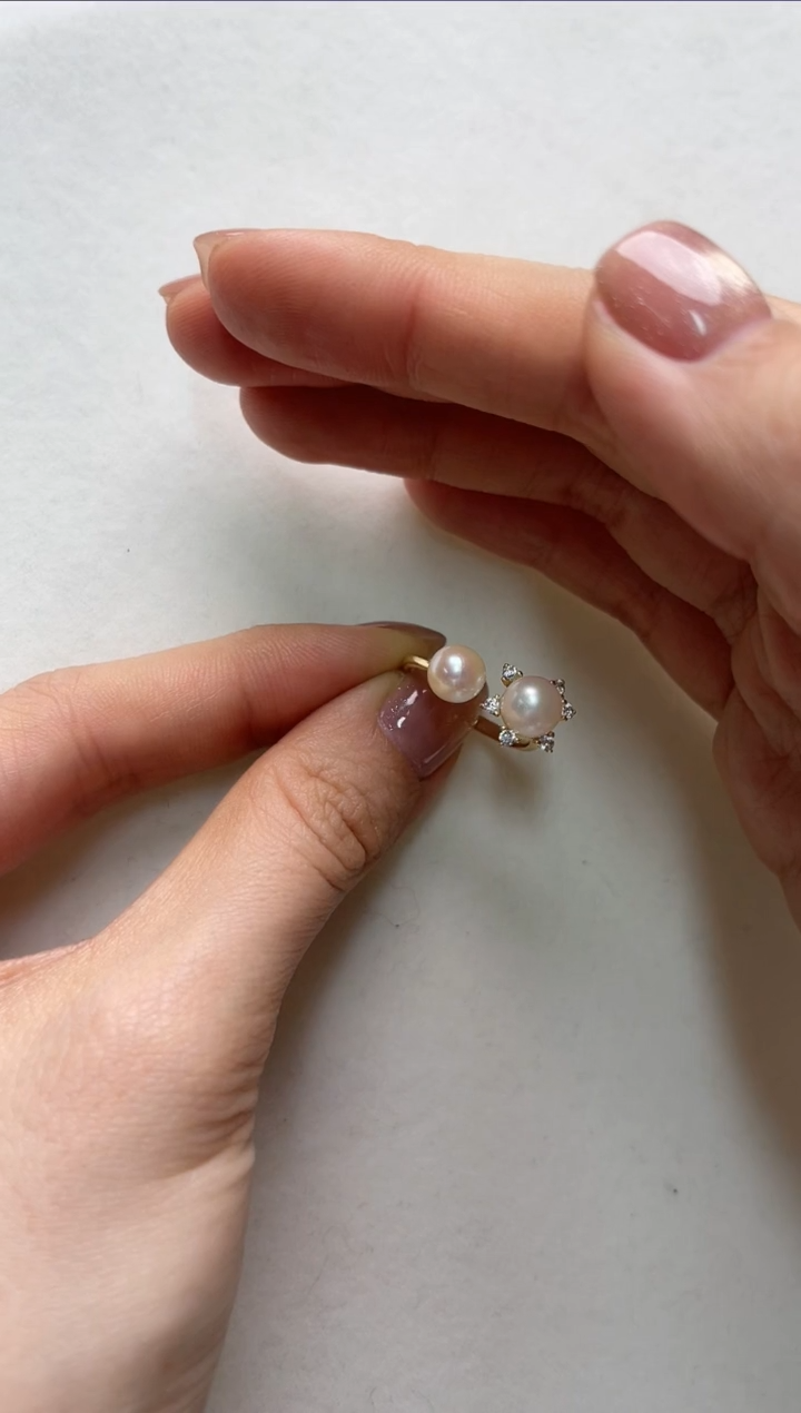 【闪购商品】海水珍珠戒指银S925镶嵌aj4159