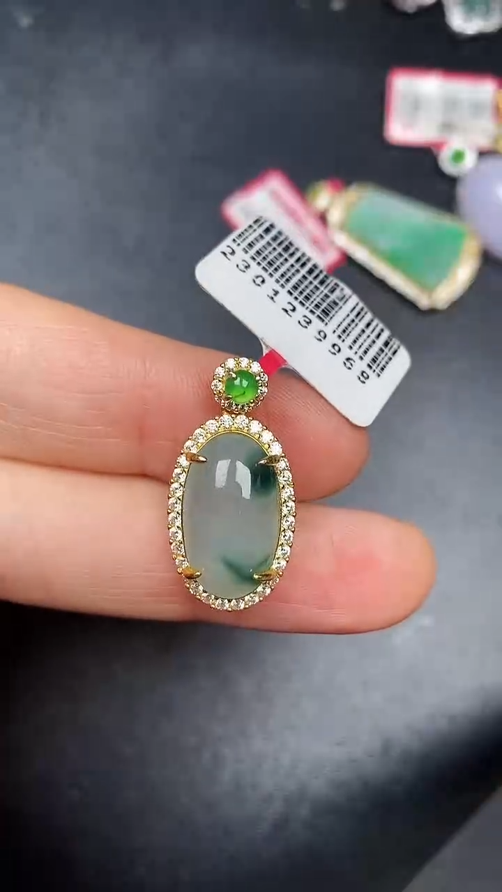 银S925镶嵌戒指翡翠1420