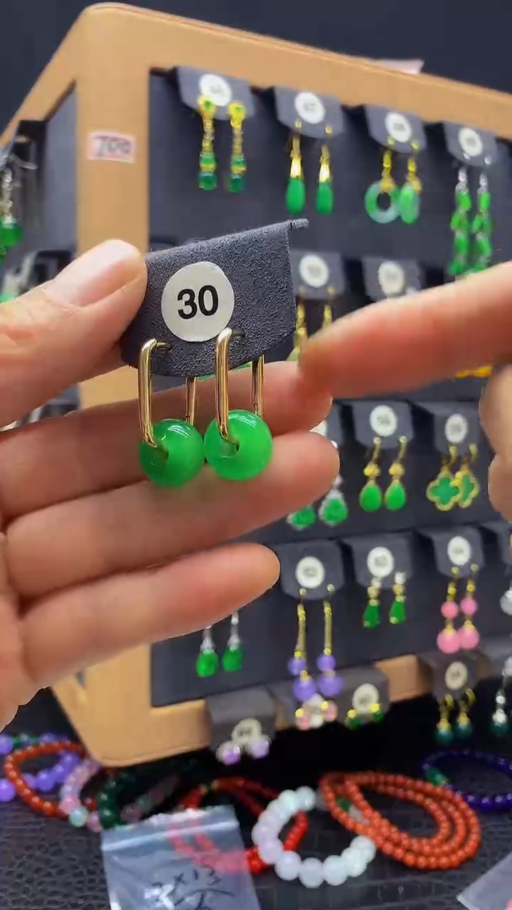 【闪购商品】玛瑙/玉髓耳环银S925镶嵌耳饰030