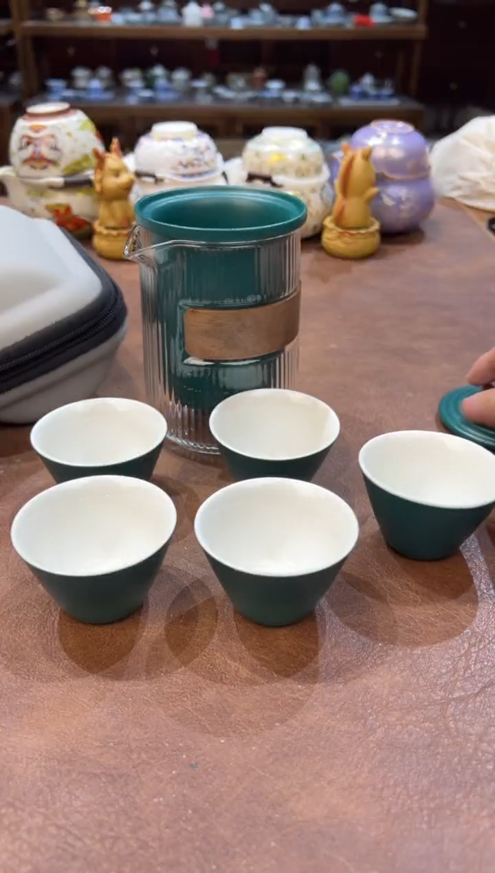 真的很便宜超好看会开片的旅行茶具