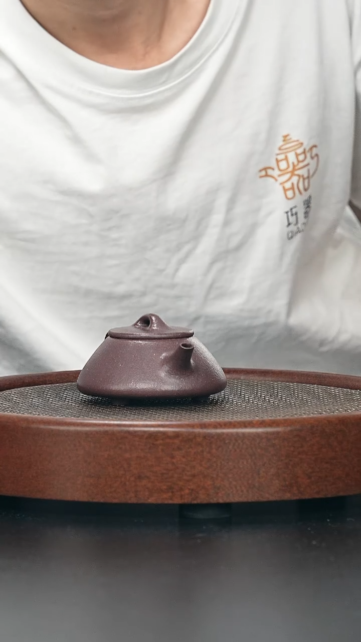 茶壶紫砂剑嘴石瓢-紫泥-全手工无添加